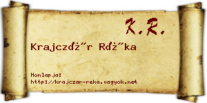Krajczár Réka névjegykártya